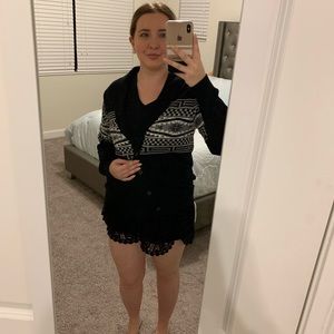 Mossimo Cardigan Sweater Black Sz L!